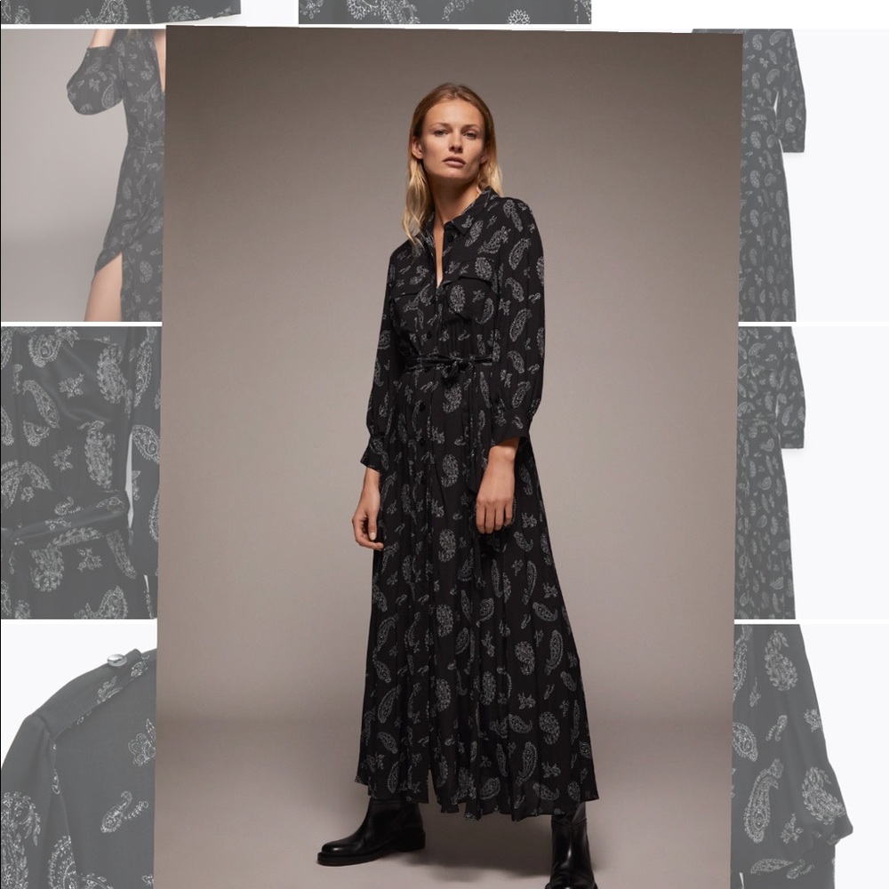 ZARA Maxi Black Paisley Dress